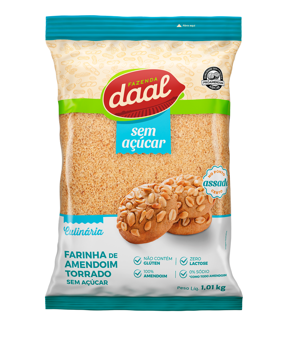 Fazenda Daal Farinha de Amendoim Torrado sem Açúcar 1,01 kg