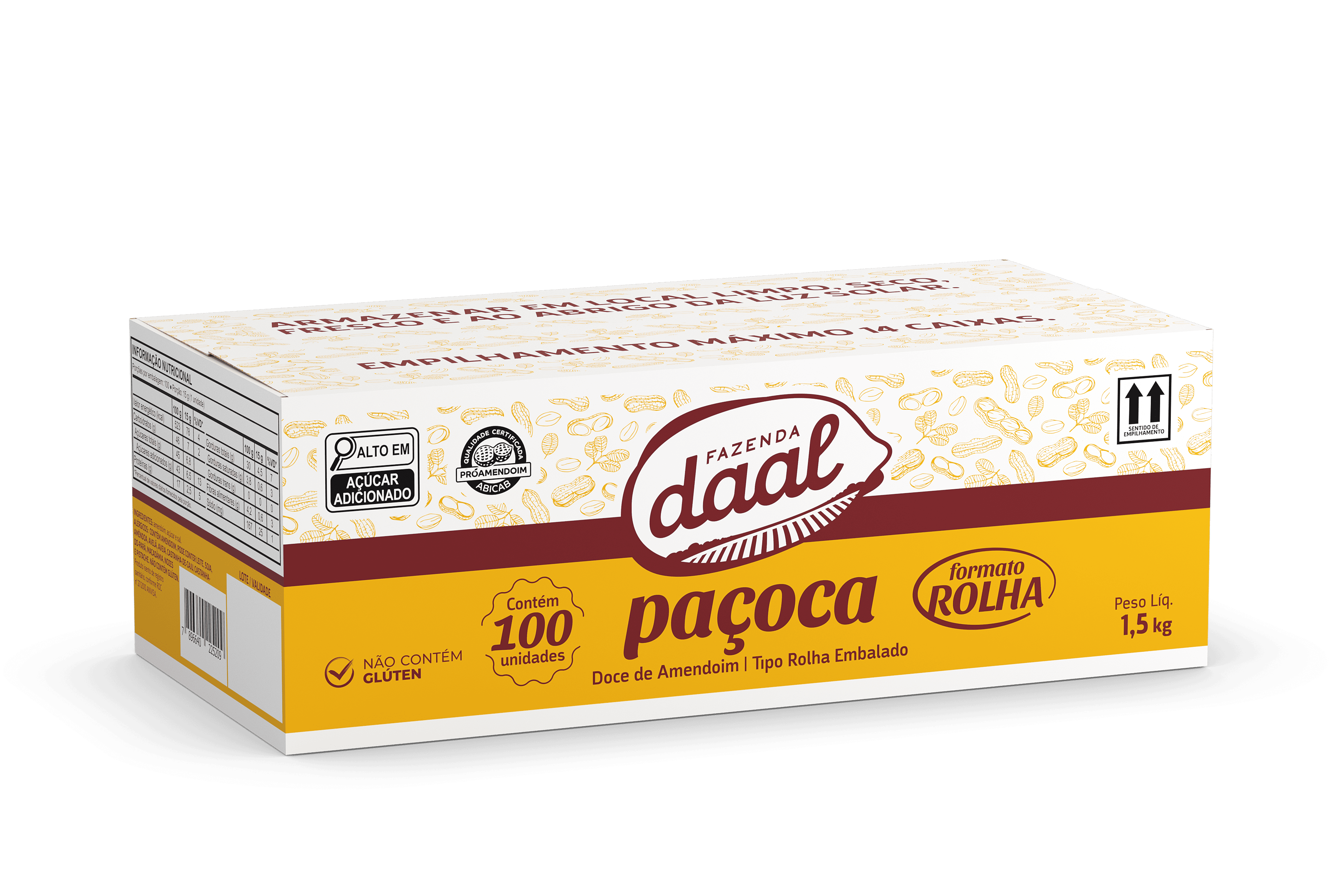 Embalagem caixa Paçoca Rolha 1,5 kg