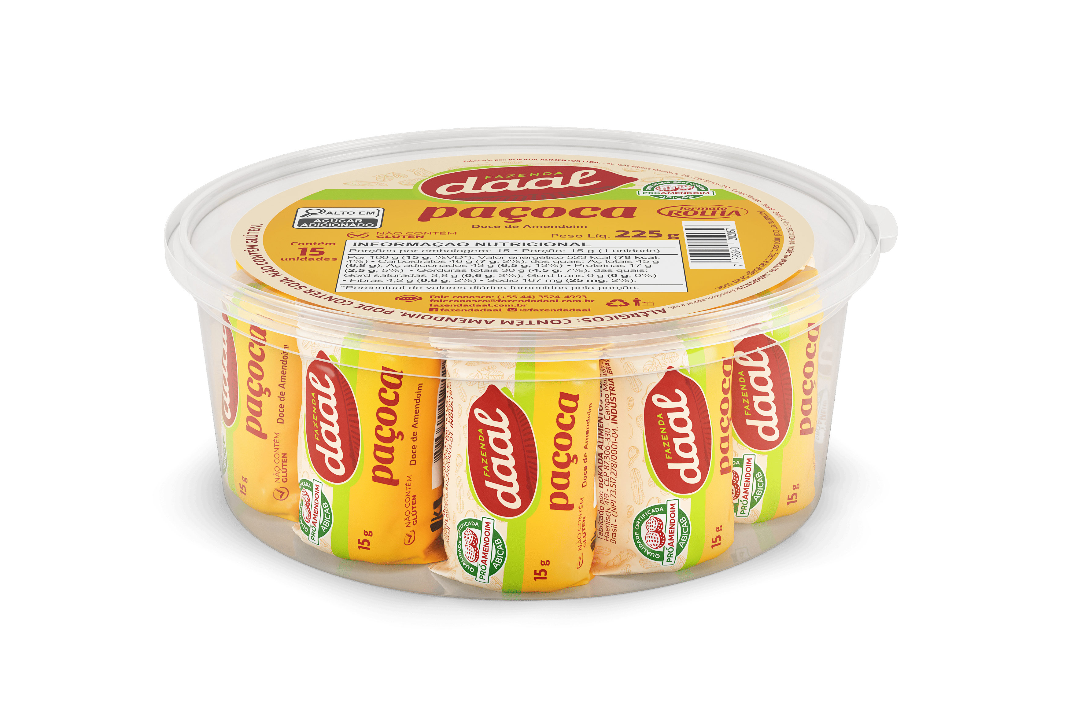 Embalagem Paçoca Rolha 225 g