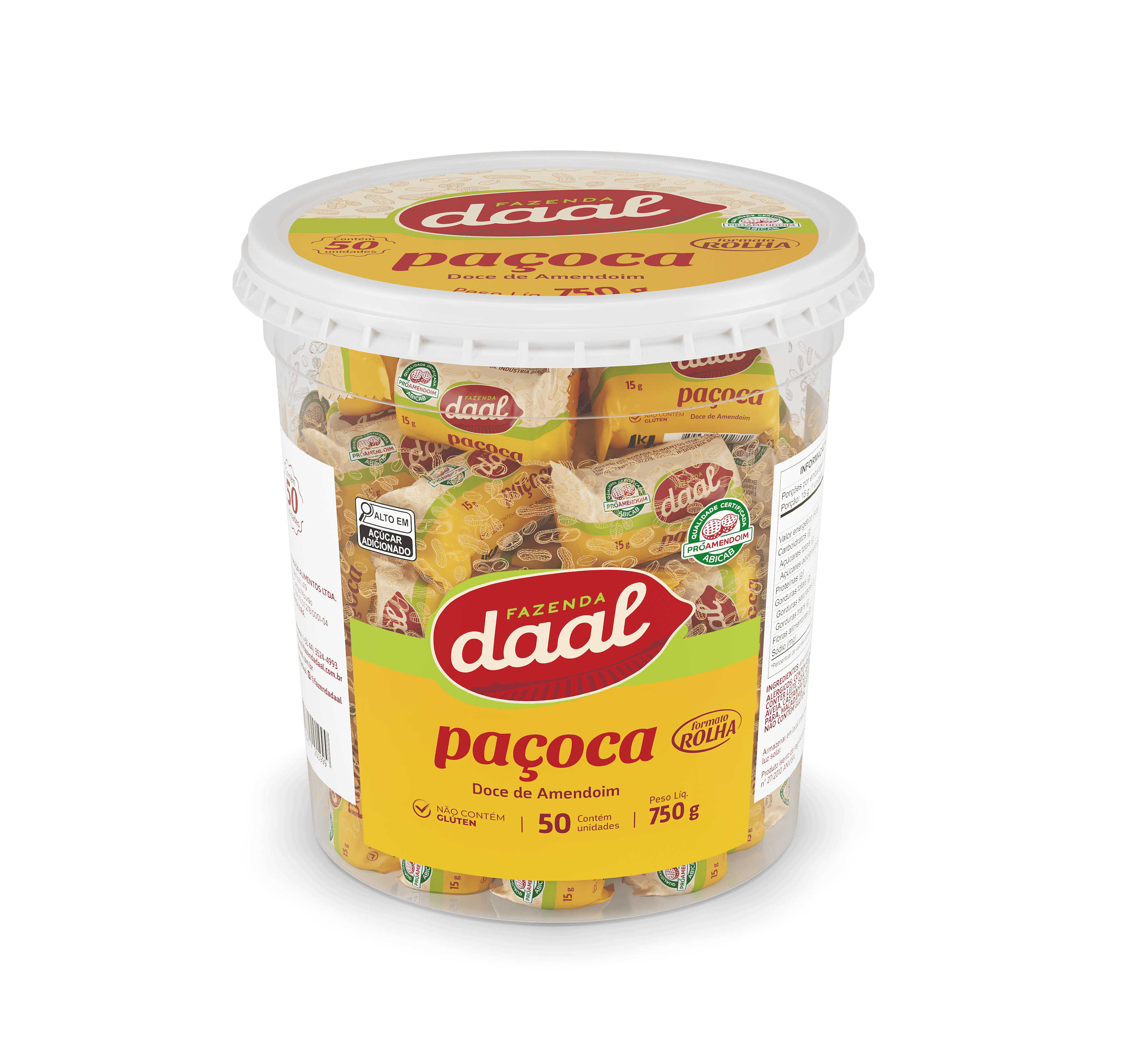 Embalagem Paçoca Rolha 750 g (pote)