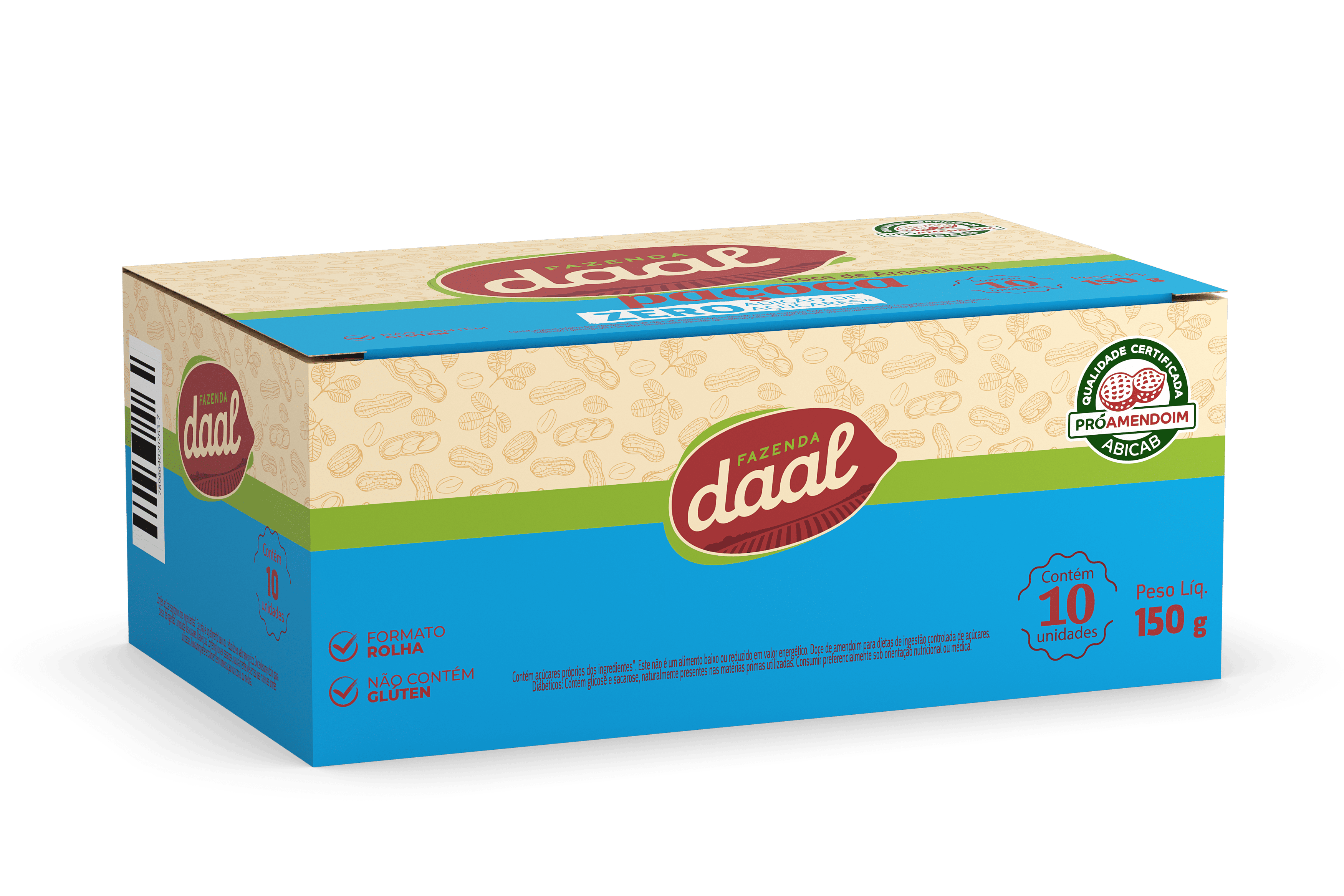 Embalagem Paçoca Rolha Zero Adição de Açúcar - Display 150 g